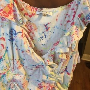 Cabi floral printed ruffle tank